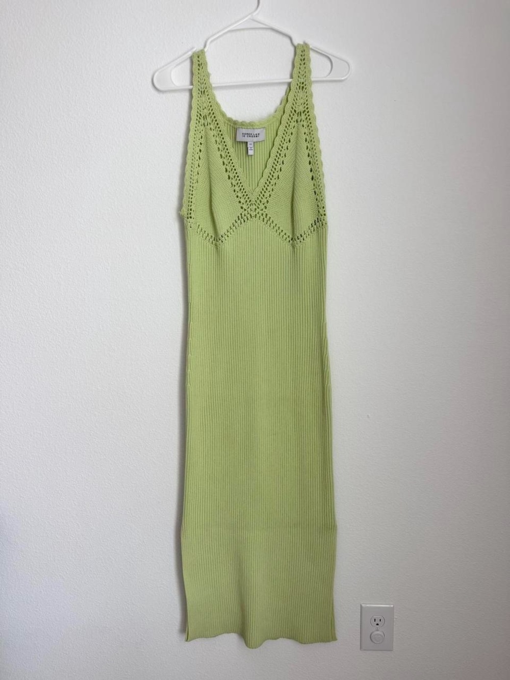 Derek Lam 10 Crosby Light Green Knit Midi Dress - Sleeveless V-Neck